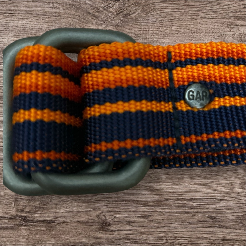 Gap Mens Orange/Black Webbed 43’ Belt EUC